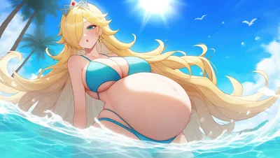 Spanish Preggo Rosalina at the Beach