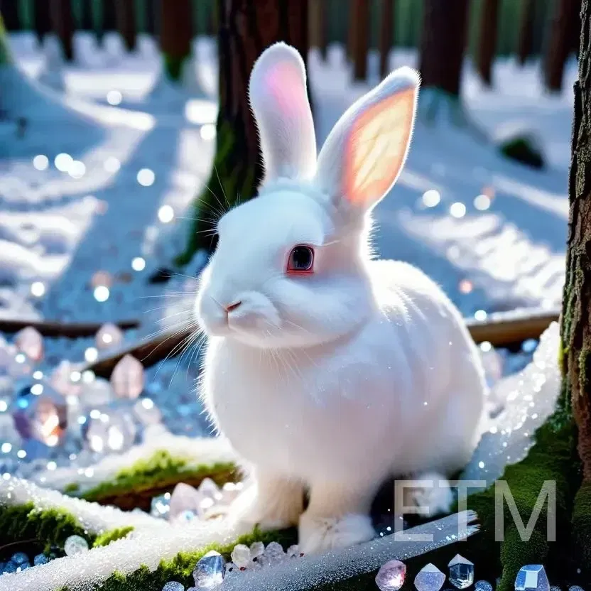 Bunny lost in a forest 