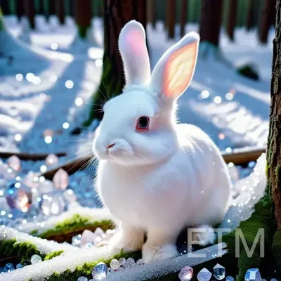 Bunny lost in a forest 