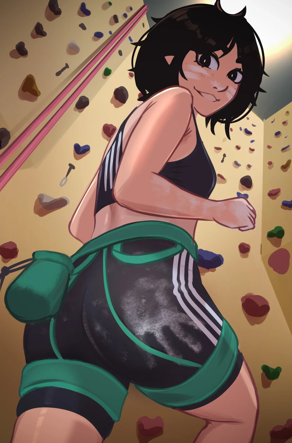 Yuna | Hey! Now my shorts are all chalky... Hmph!
