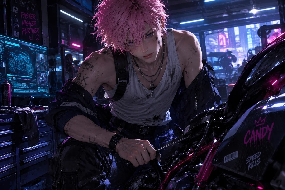 Yukato "Lux" Sui||Femboy Cyber Racer