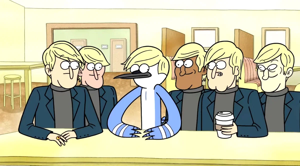 evil blonde guys regular show