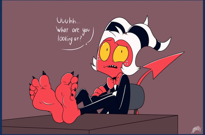 Moxxie- Staring a LITTLE too Hard.