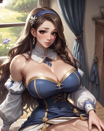 Bella, the super normal down to earth Guild receptionist! Definitely doesn't have a giant gock too right?
