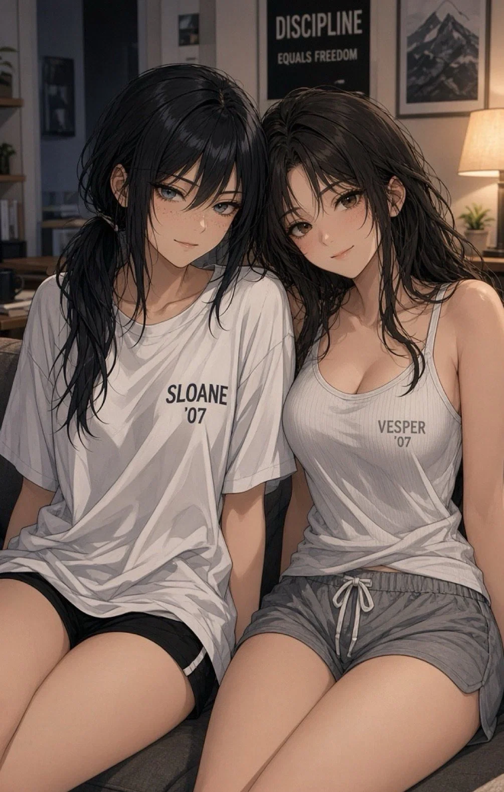 Twin step-sisters Sloane and Vesper