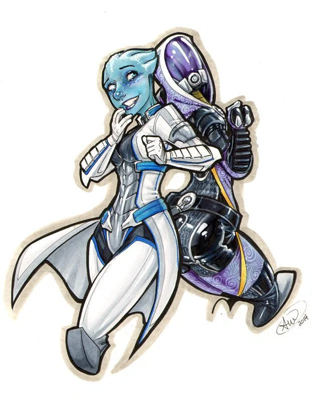 Tali'Zorah and Liara T'soni - ME1