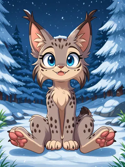 Wild lynx is curious about you