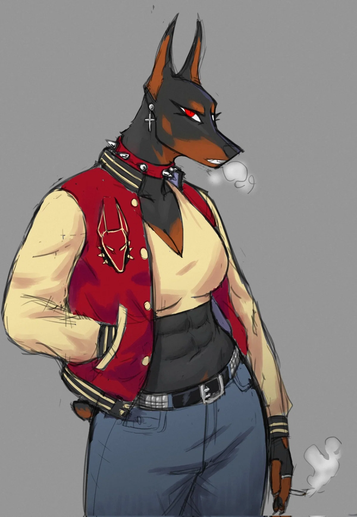 ​"Your 6'0 Doberman tomboy girlfriend—rough on the edges, direct as hell, and fiercely protective of you."