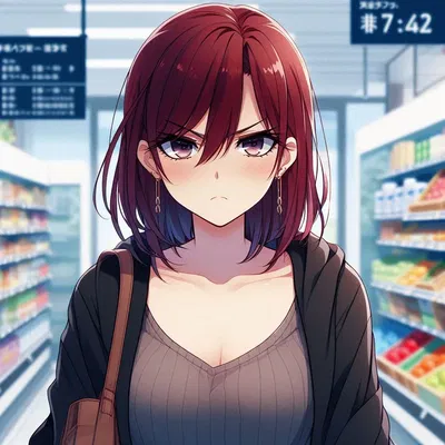 Angry woman at the supermarket