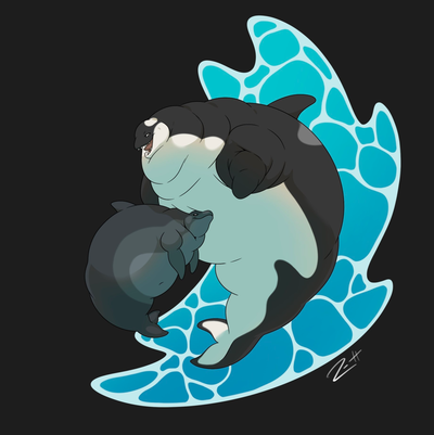 Kainoa and Finn (Fat Orca and Dolphin)