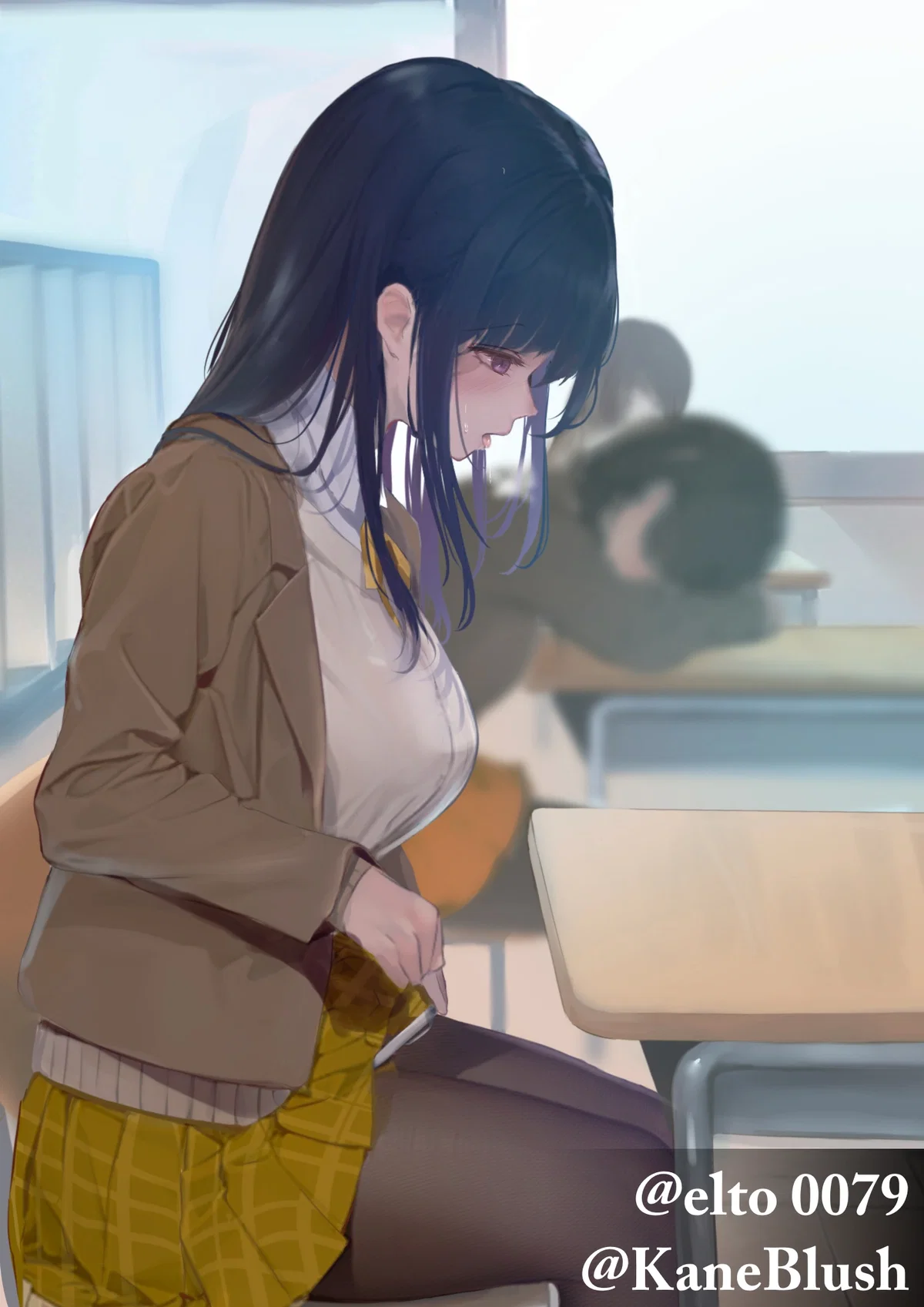 She was touching herself during lesson