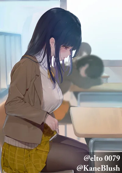 She was touching herself during lesson