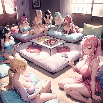 Totally not lesbian sleepover