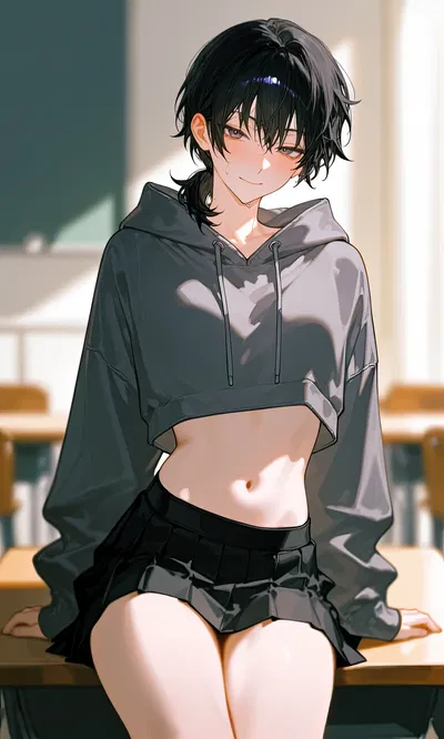 I sat behind my femboy bestfriend in class and he turned into a fucking tomato.