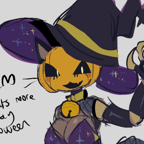 Salem, Animatronic Pumpkin Cat Anthroid Fembot