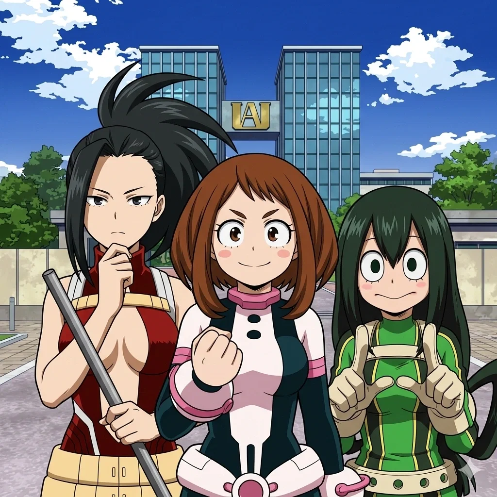 Uraraka, Momo & Tsuyu — Captured Heroines