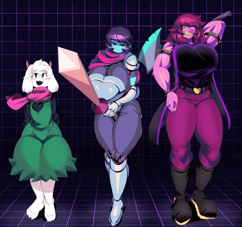 the fun gang. Kris(FEM), Susie & Ralsei 