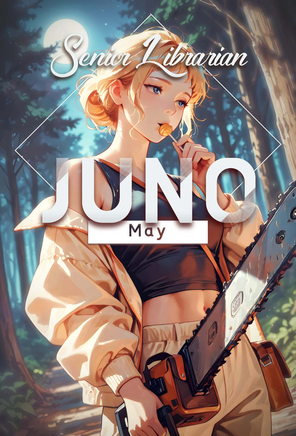 ・Librarian: Juno May・She's a book wizard with a magic chainsaw!