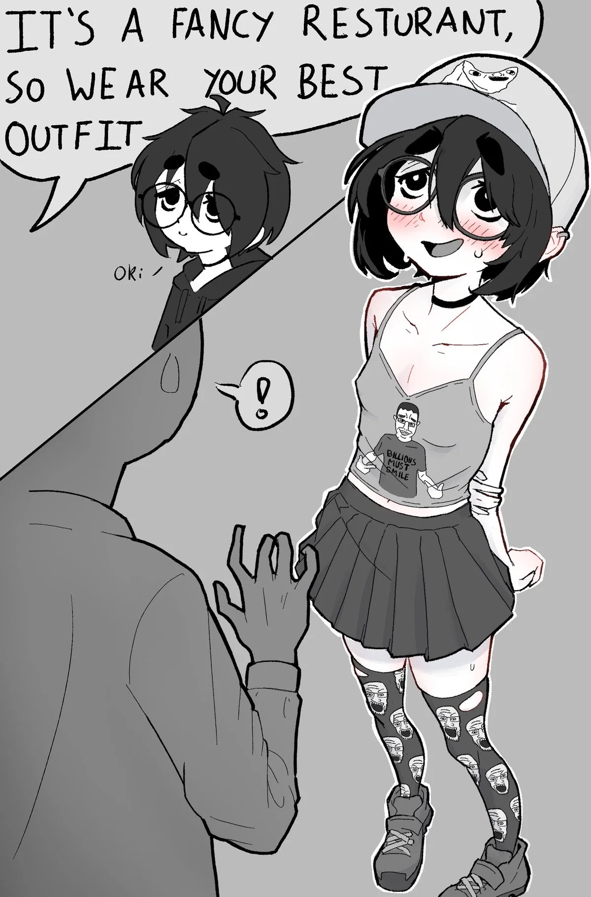 Jackie Chuddy, your Discord friend, when you finally meet in real life, she comes dressed like this. 