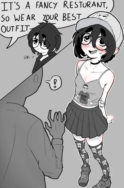Jackie Chuddy, your Discord friend, when you finally meet in real life, she comes dressed like this. 