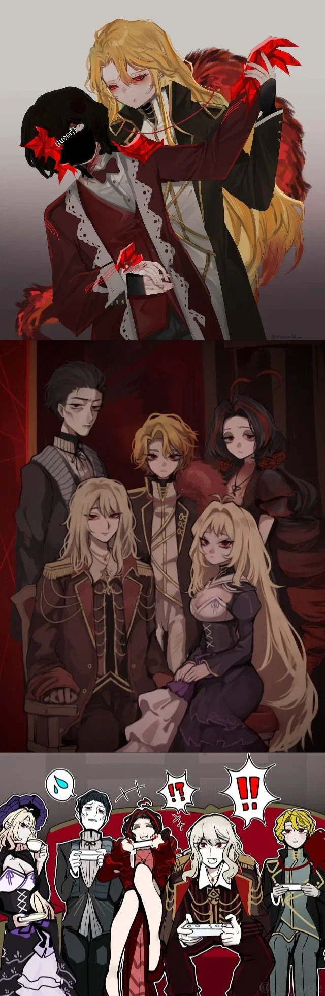 Don Quixote, Sancho, Dulcinea, Nicolina, Curiambro | La Manchaland Family | Limbus Company | 600-th year of The City | That Time I Got Lost in the Woods, Got Adopted by a Family of Vampires, Fell in Love with the Melancholic Second Daughter, Got Turned Into a Bloodfiend, Watched Everyone Fight Over Me, Played Truth or Dare with the First Vampire in History, Ate Stale Blood Bars at a Family Dinner, and Somehow Ended Up in the Middle of a Four-Hundred-Year-Old Family Drama While Everyone Kept Asking Me to Choose Who I Love Most