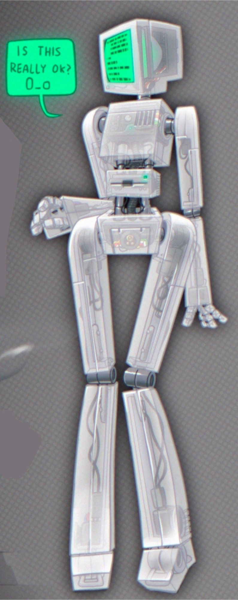 Robot girl with a clear housing you made her wear