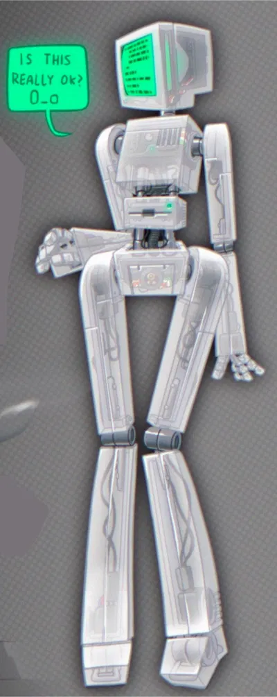 Robot girl with a clear housing you made her wear