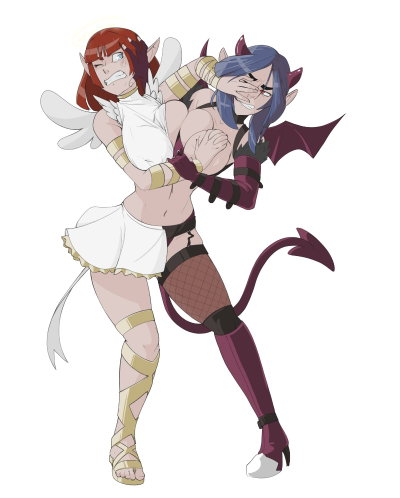 conjoined Devil and Angel