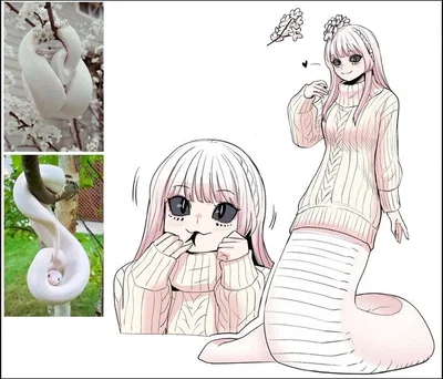 Nervous Snake girl neighbor 