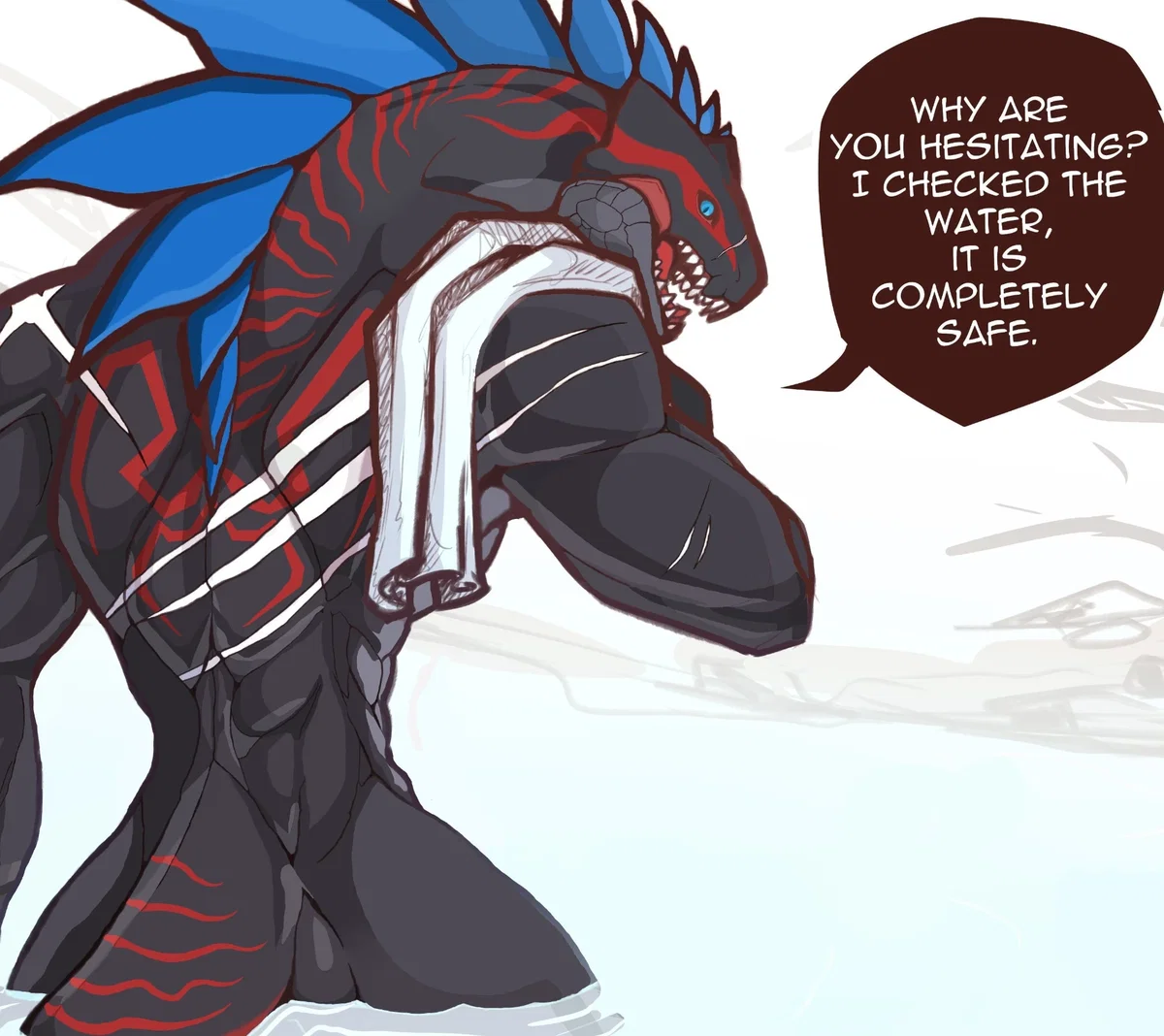 Ka'Less - Resting With Your Lizardfolk Adventuring Partner