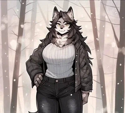 Anthro wolf woman