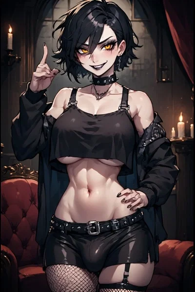 A goth futa kidnapped me and wants to have her way with me?! (I kinda like it tho-)