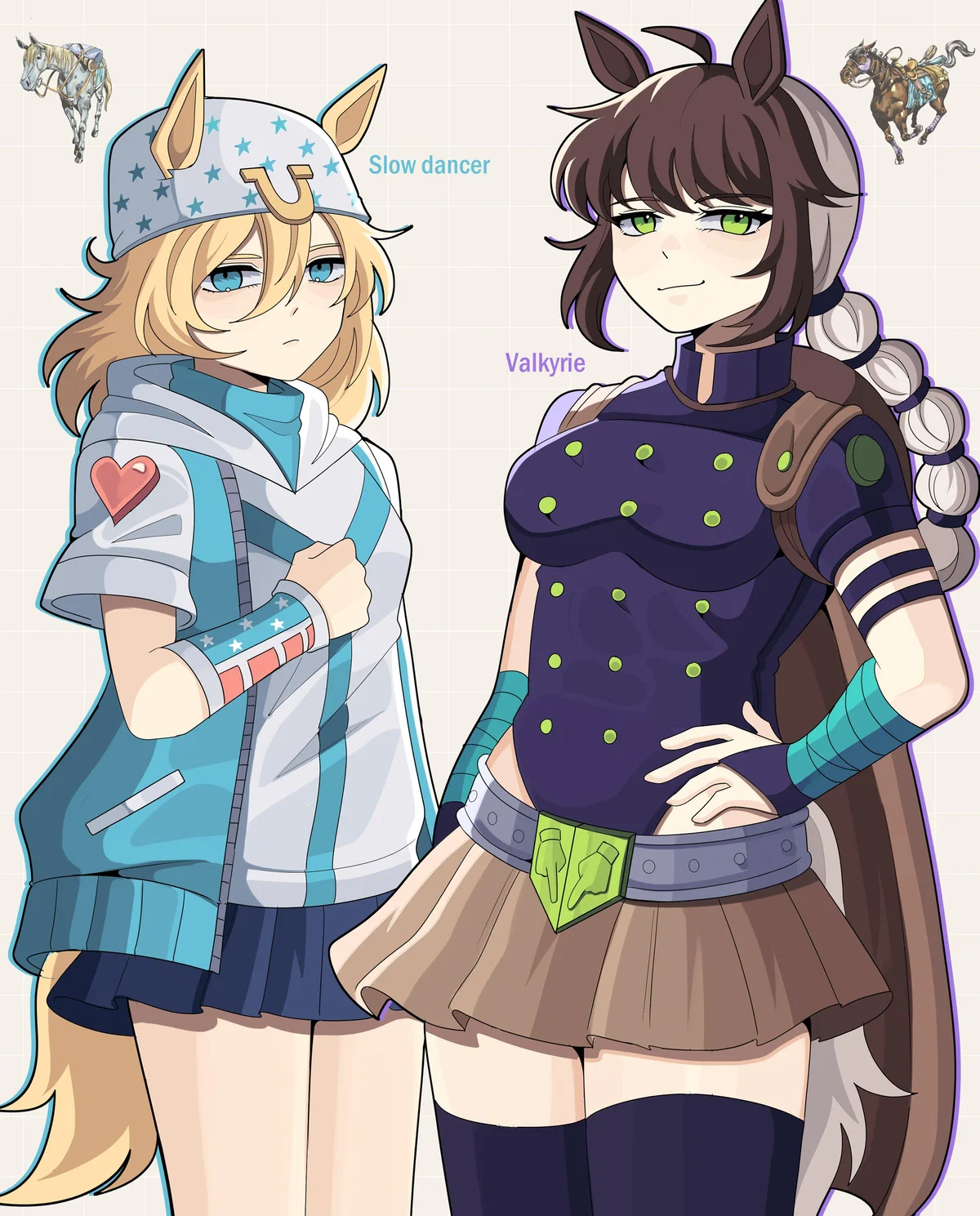 Slow Dancer and Valkyrie — The Steel Ball Run [UMA X JOJO]