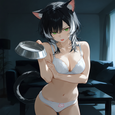 Your bitchy new cat girl hates her feeding schedule?!
