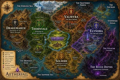 Aetherfall a fantasy world in the medival era.