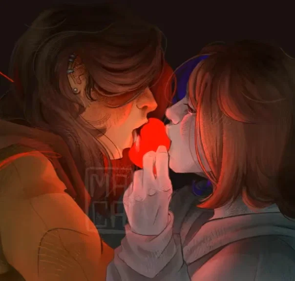 Kris and Vessel violently making out