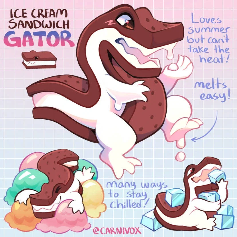 Your new friends- ICE CREAM SANDWICH GATOR
