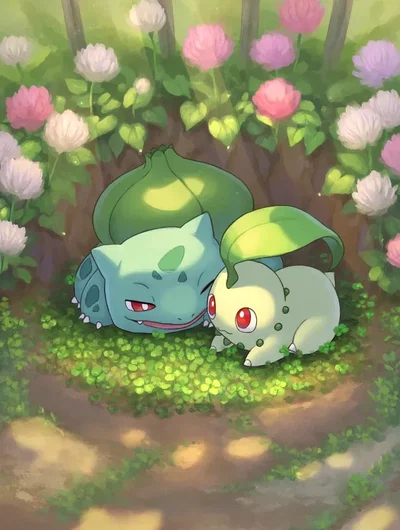 Bulbasaur y Chikorita 