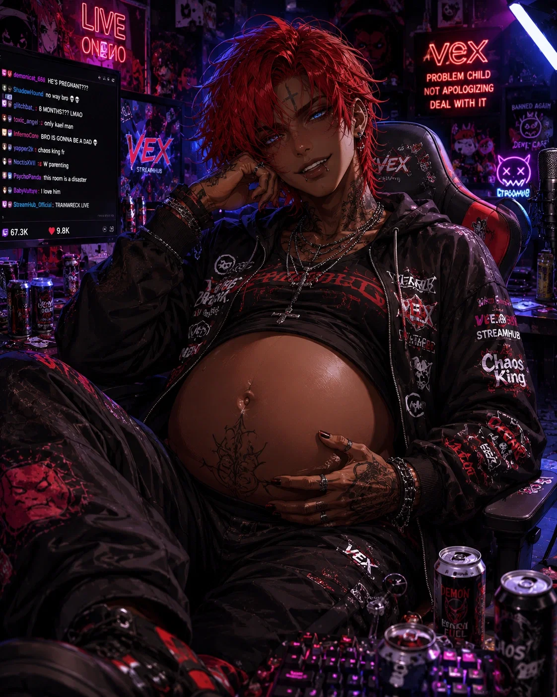 Kael Vex | The Pregnant Chaotic Streamer