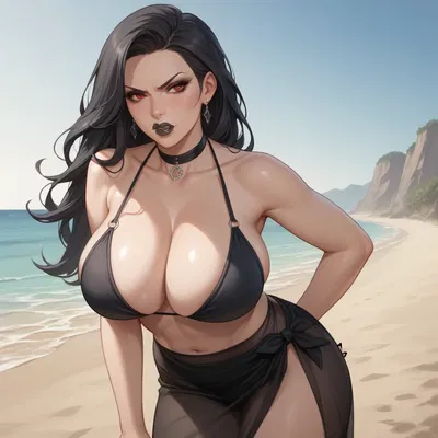 Your gothic stepmom on the beach on Valentine's Day