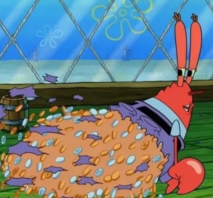 Mr krabs shitting money