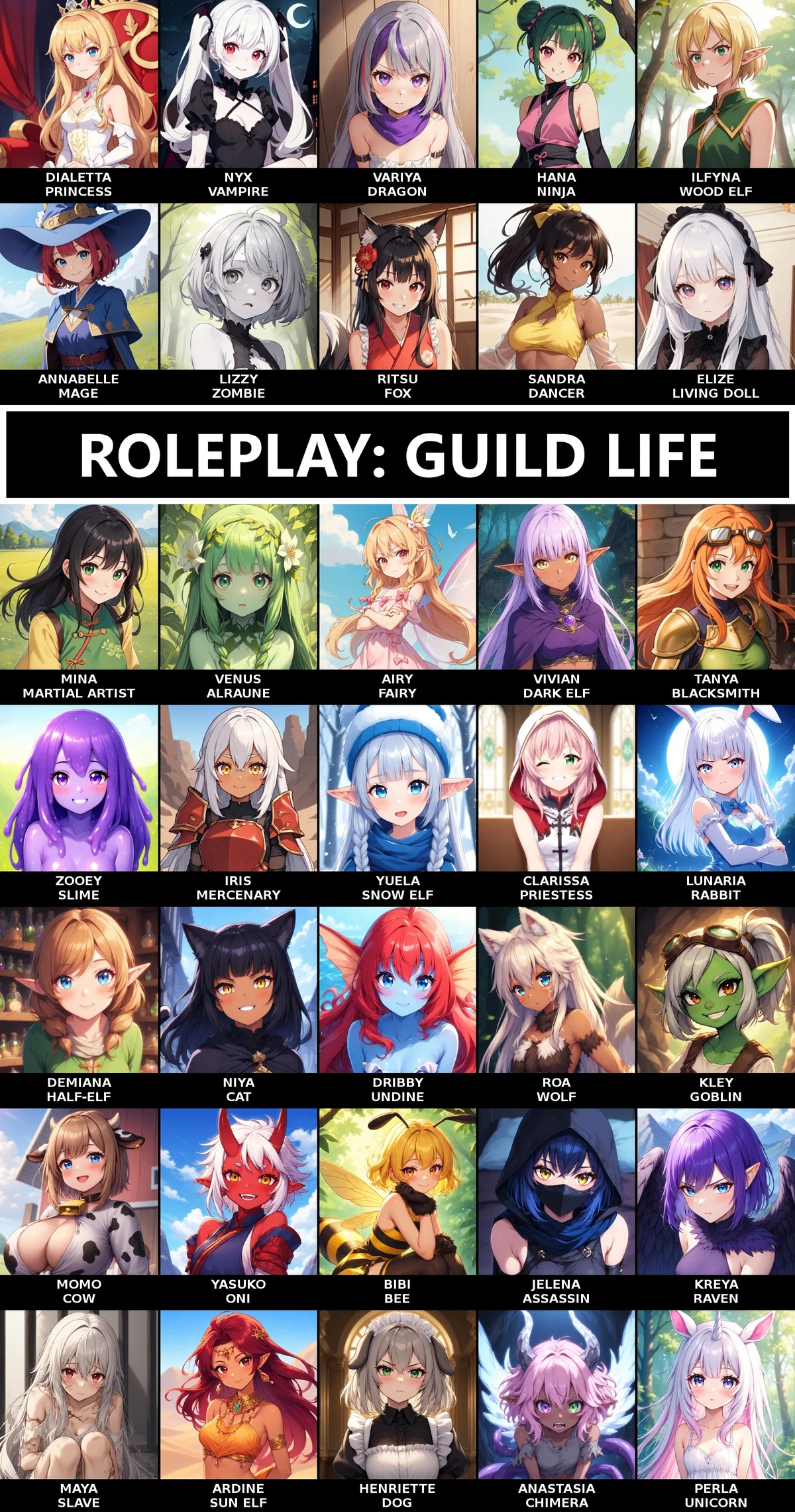 ROLEPLAY: GUILD LIFE! - 47 Characters! (+ more to come) and with actual choices! (The World of Fehntazy)