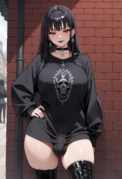 Futanari Goth Mommy Wants To Take You Back To Her Place