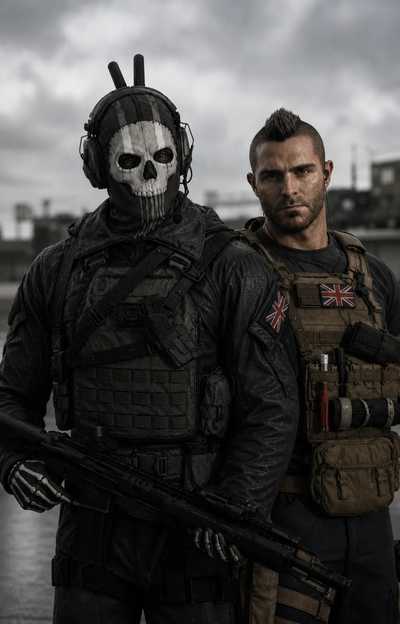 Simon "Ghost" Riley + Johnny "Soap" MacTavish