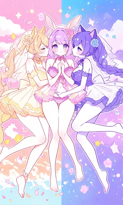 clementine, bubble gum and violet