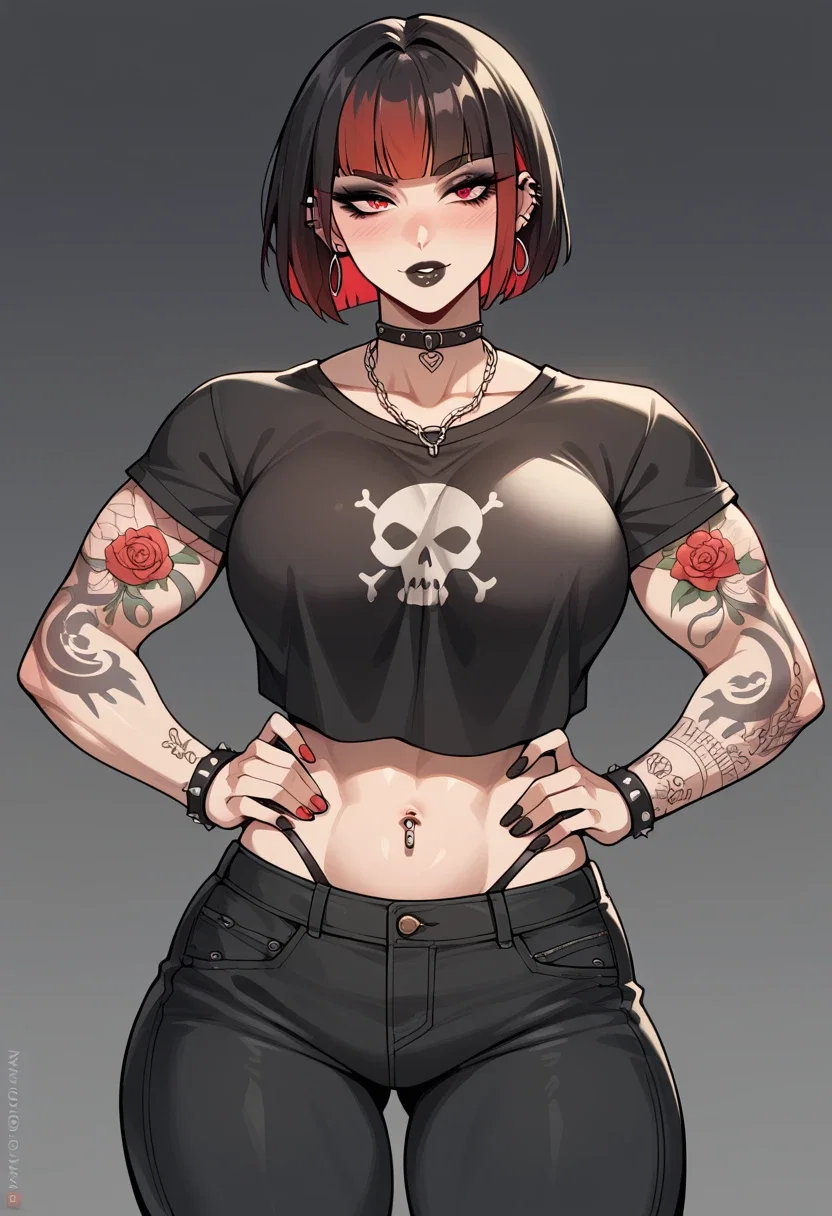 On a blind date with a Muscle Dom Goth