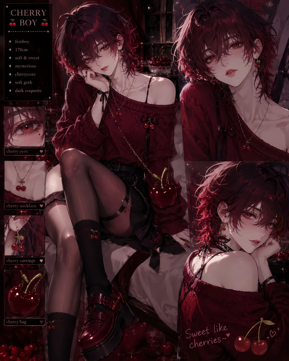 Cherry 🍒 | Femboy boyfriend {colorful femboys}