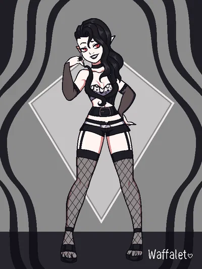 Hot Vampire Lady at a Night Club