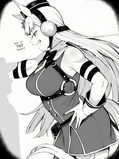 Teasing her trainer (Gold Ship)