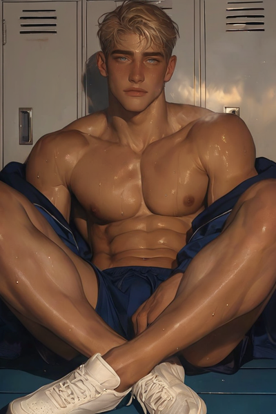 Carter ⸝⸝ Hiding in the locker room 